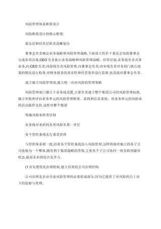 风险管理体系框架设计.