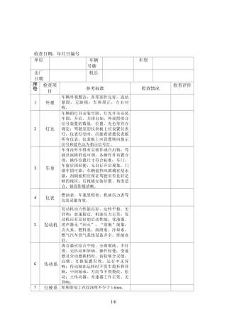 车辆安全检查表