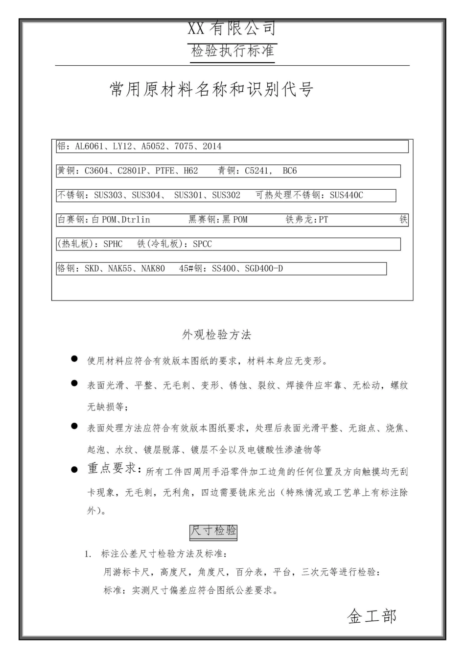 零部件检验执行标准_第1页