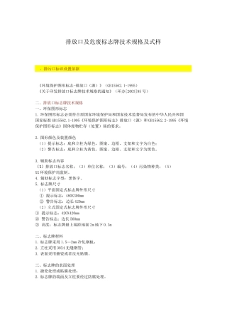 排放口标志牌规格及式样