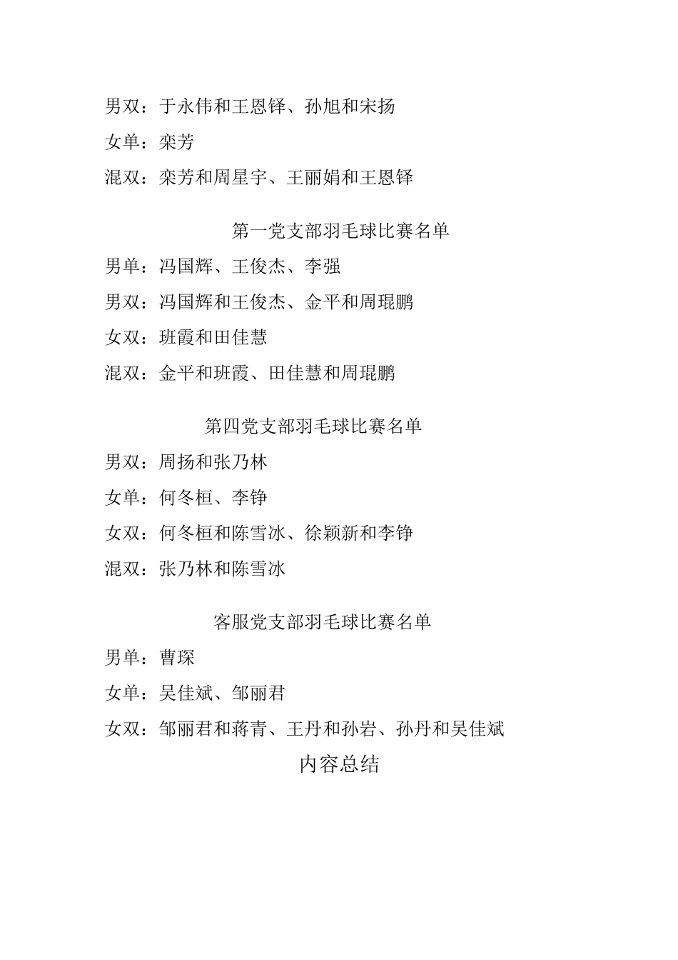 2013羽毛球比赛参加人员名单_第2页