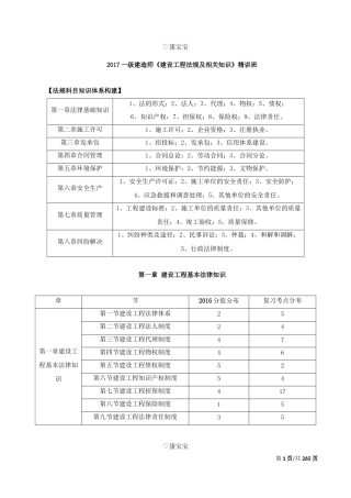 2017-2018年一建法规讲义(宝典)