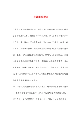 2019年整理乡镇组织要点