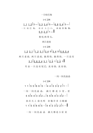 2022年医学专题—最常见儿童歌曲大全简谱(本人整理)