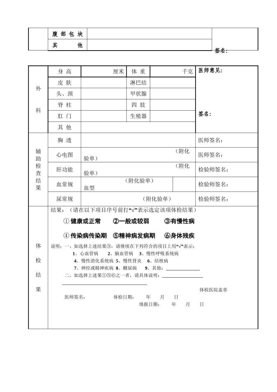 2022年医学专题—最新2018执业药师注册健康体检表_第2页