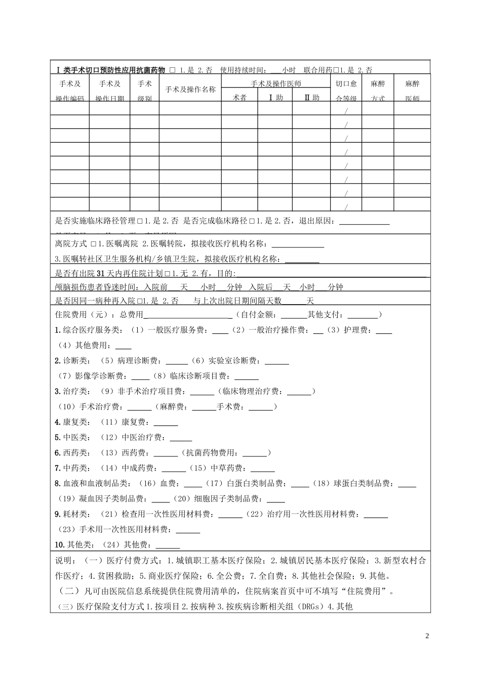 2022年医学专题—最新标准住院病案首页_第2页