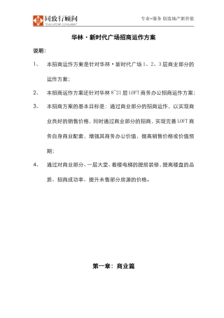 070207华林新时代广场商业运做方案