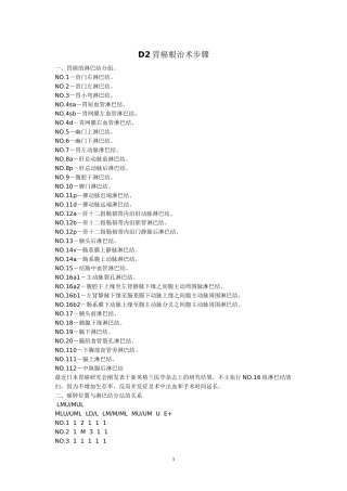 D2胃癌根治术步骤