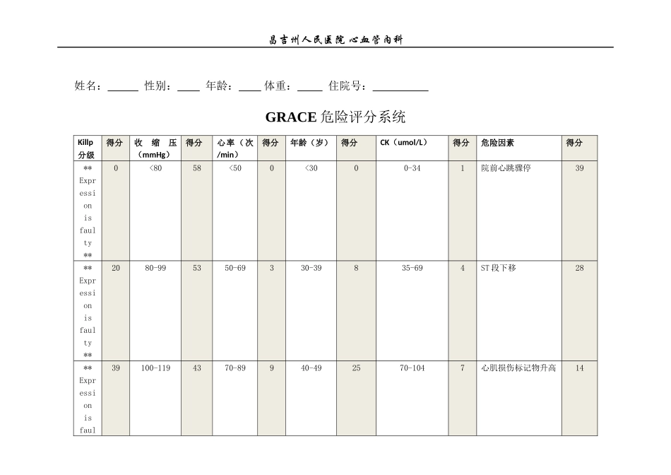 Grace评分系统和Crusade出血评分系统_第1页