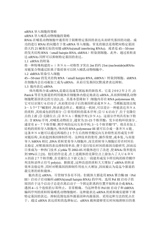 siRNA导入细胞的策略