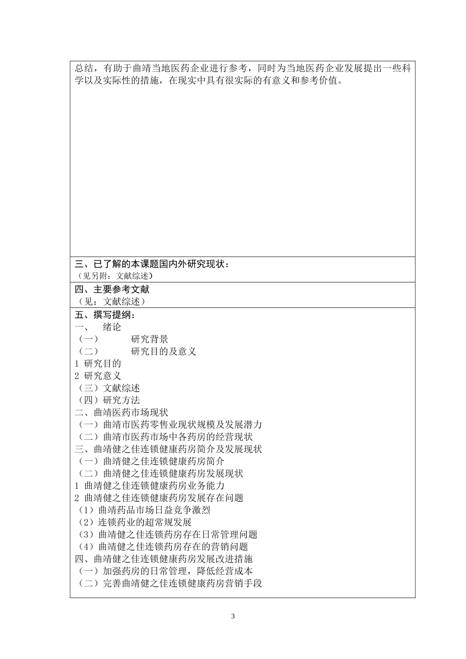 XS5668-开题：浅析曲靖健之佳连锁健康药房的发展现状及改进措施_第3页