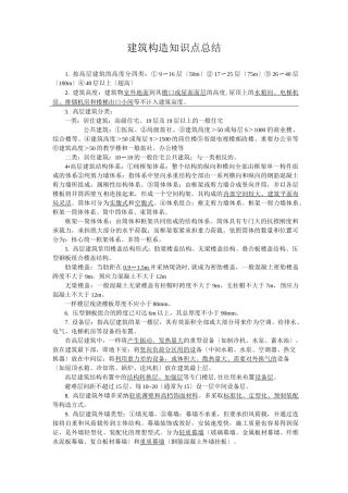 建筑构造知识点总结