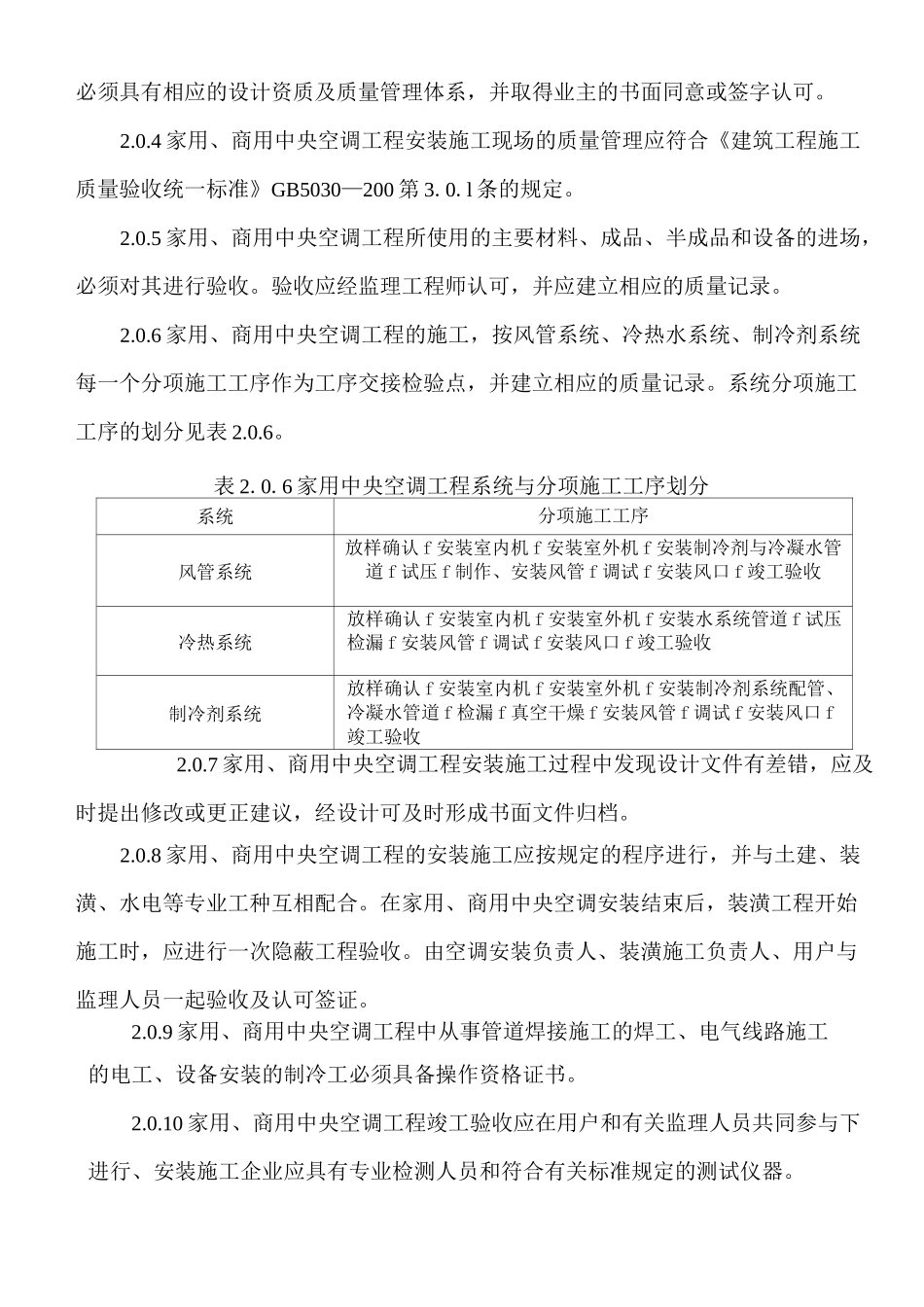 家用中央空调施工质量验收规范(1)_第2页
