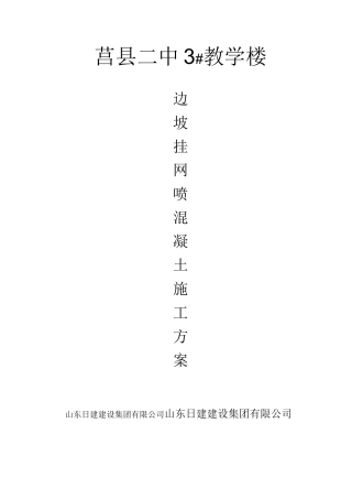边坡挂网喷砼专项施工方案