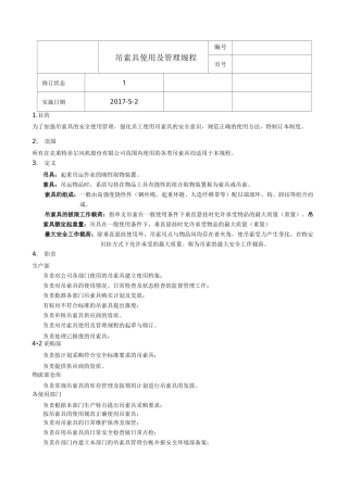 吊索具使用及管理规程