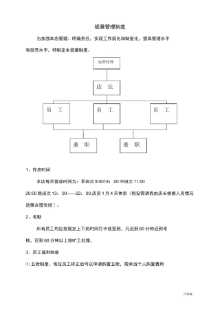 饮品店管理制度