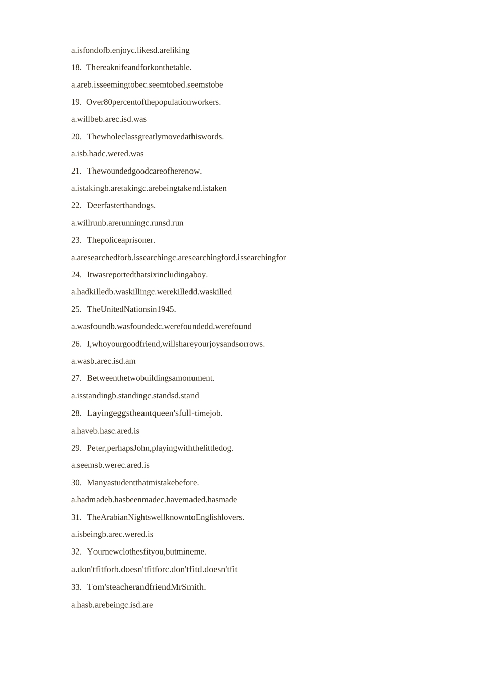 主谓一致练习题_第2页