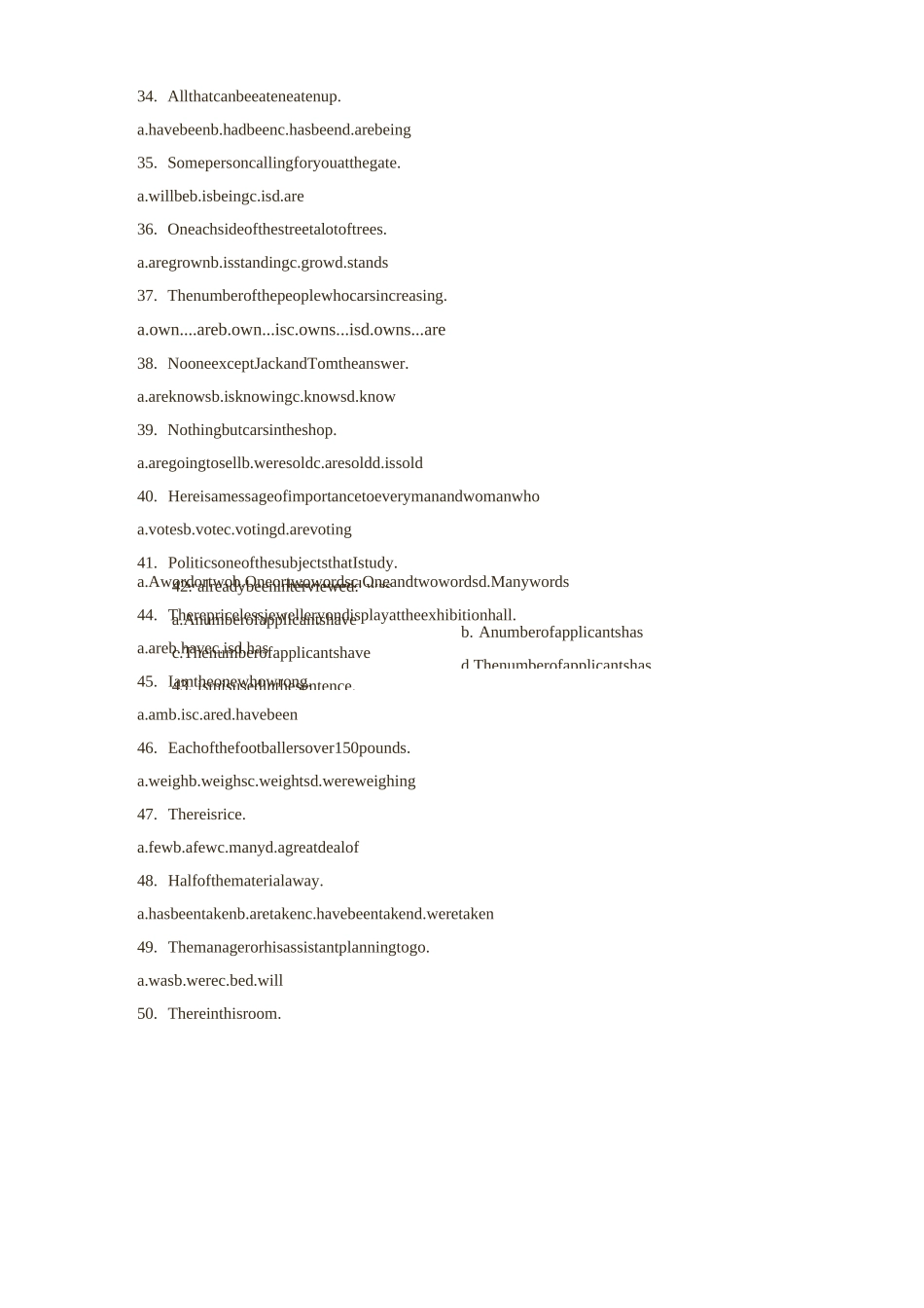 主谓一致练习题_第3页