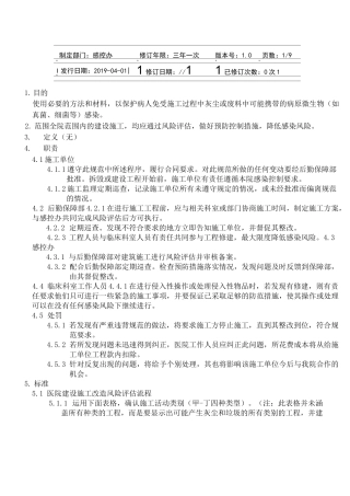 医院建设施工改造风险评估流程(JCI评审版本)