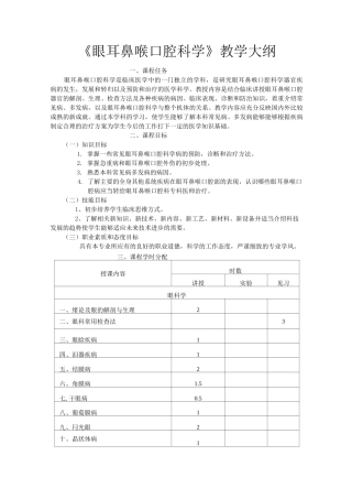 眼耳鼻喉口腔科学教学