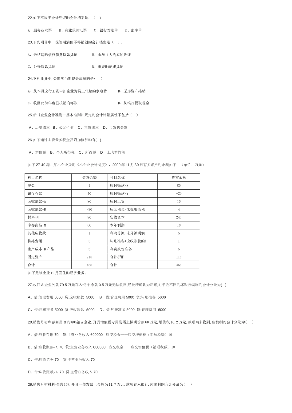 2025年下半年深圳市会计从业资格考试会计基础模拟试题一_第3页