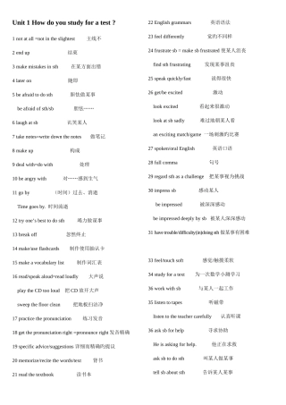 2025年人教版英语九年级重点短语归纳
