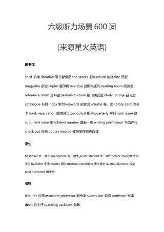 2025年六级常见听力单词汇总