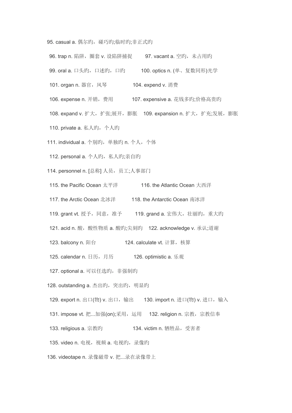 2025年初中英语常用必背词汇_第3页
