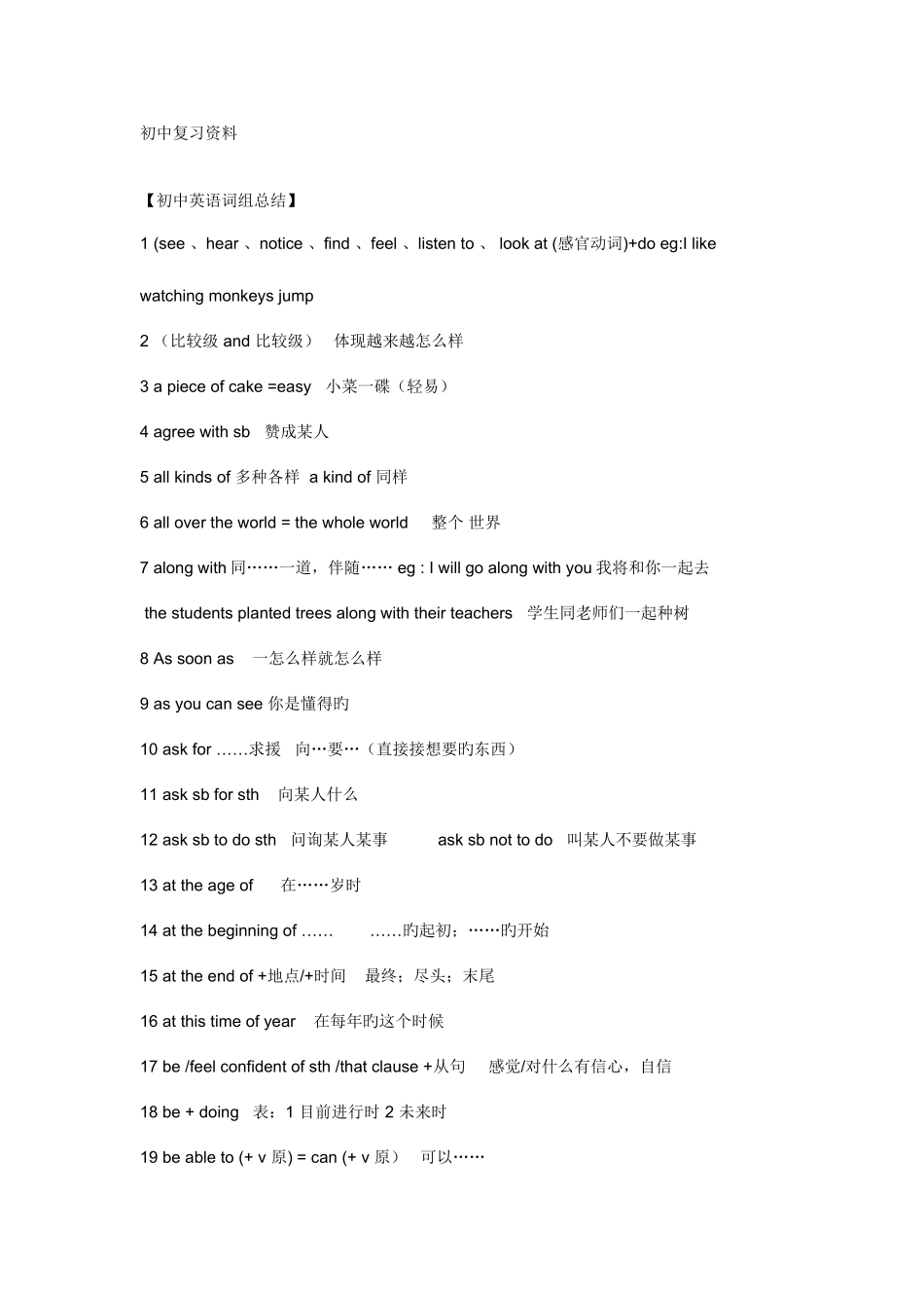 2025年初中英语知识点总结复习资料_第1页