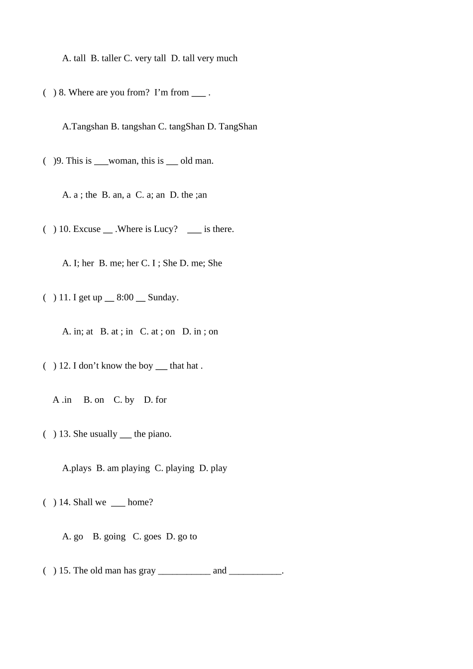 2025年五年级奥林匹克英语竞赛题_第2页