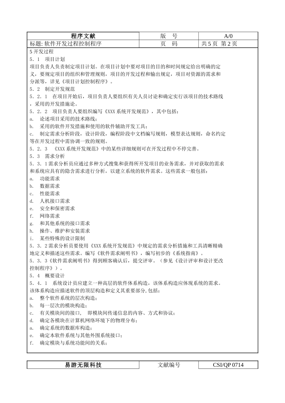 2025年ISO软件开发全套文档软件开发过程控制程序_第3页