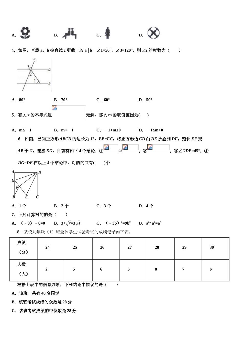 2025年江苏省徐州邳州市重点中学毕业升学考试模拟卷数学卷含解析_第2页