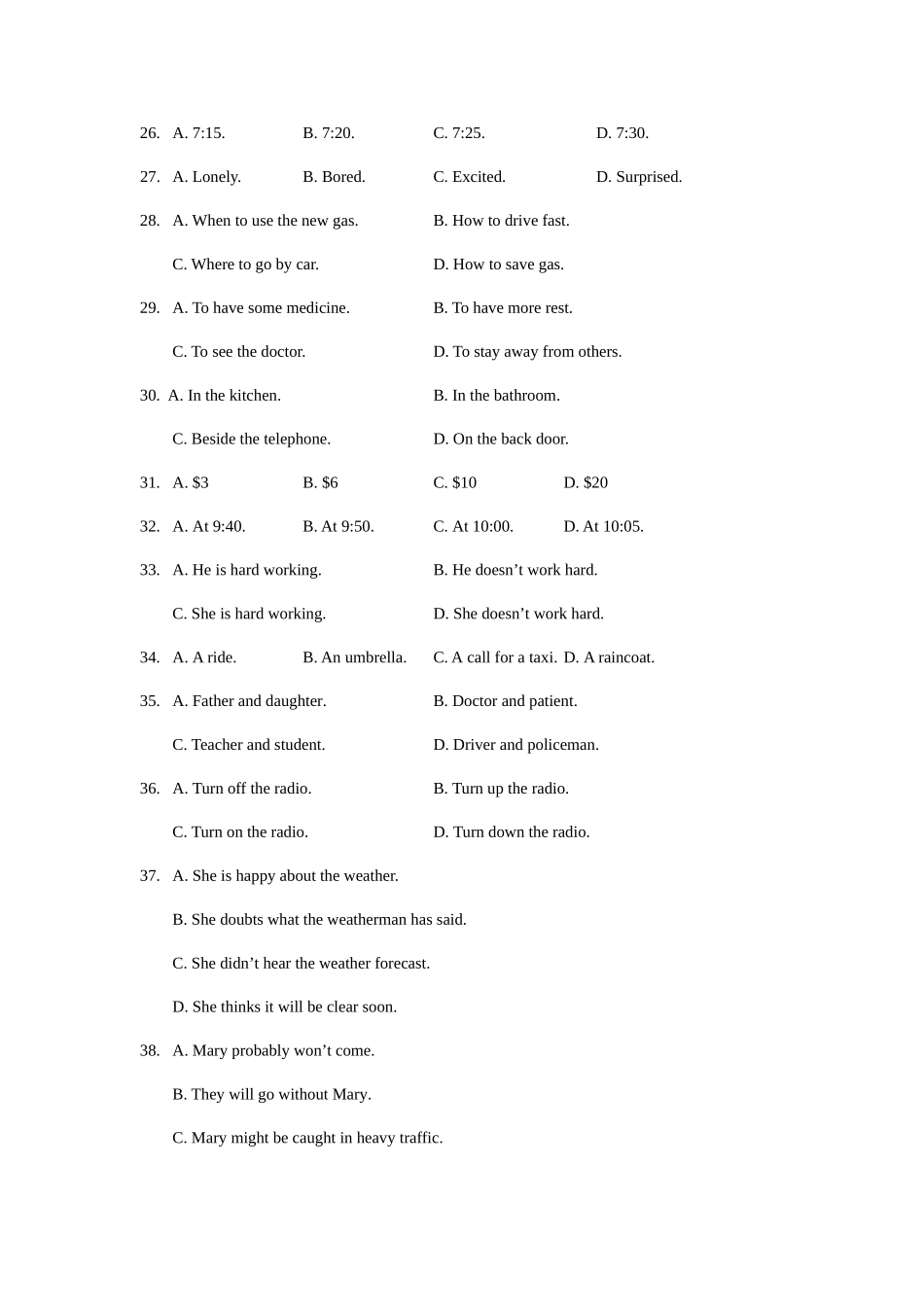 2025年上海市中小学生英语听力竞赛中学组_第3页