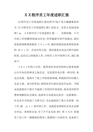 2025年程序员工年度述职报告范本