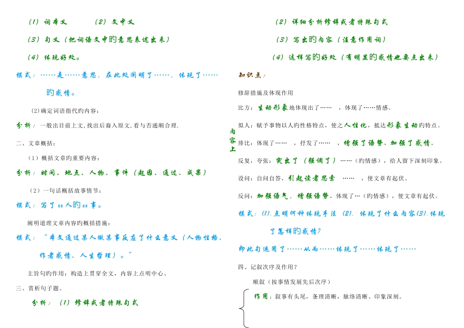 2025年初中语文阅读知识点总结_第3页