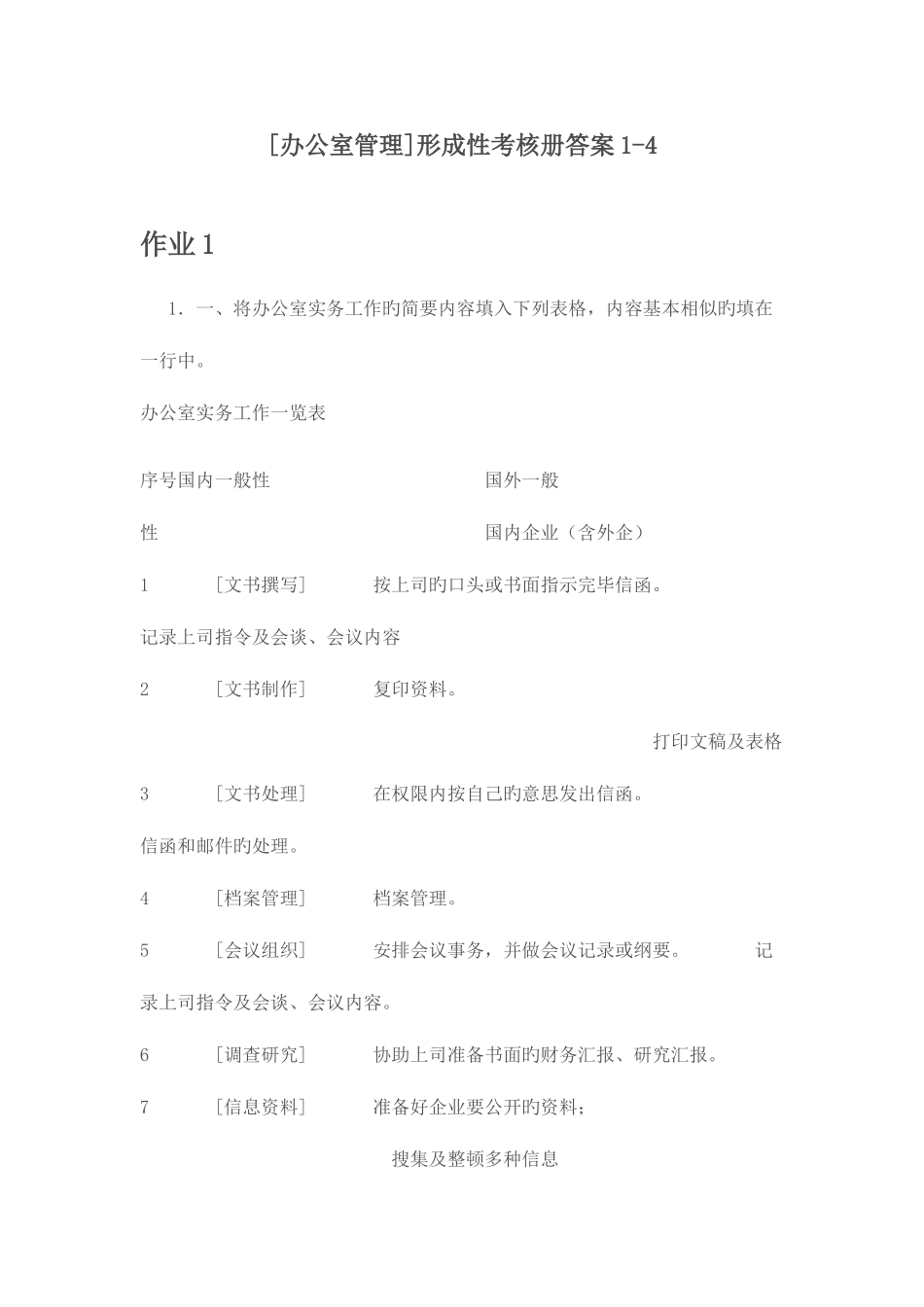 2025年办公室管理形成性考核册答案新版_第1页