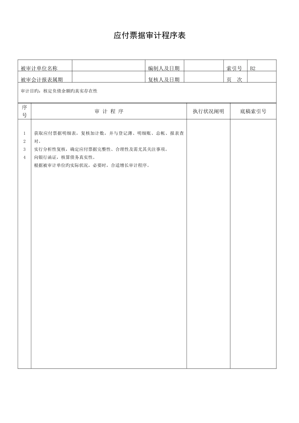 2025年全套负债类程序表_第2页