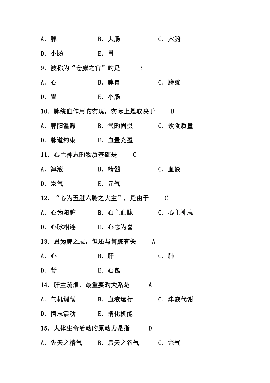 2025年中医专业10月题库_第2页