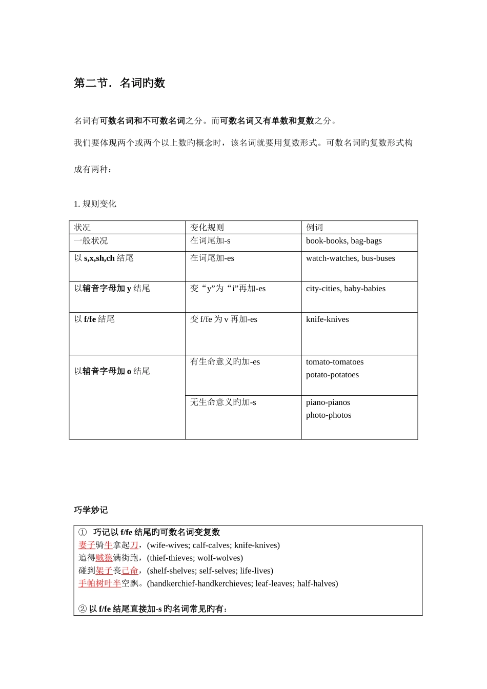 2025年中考英语之名词知识点详解及练习_第2页