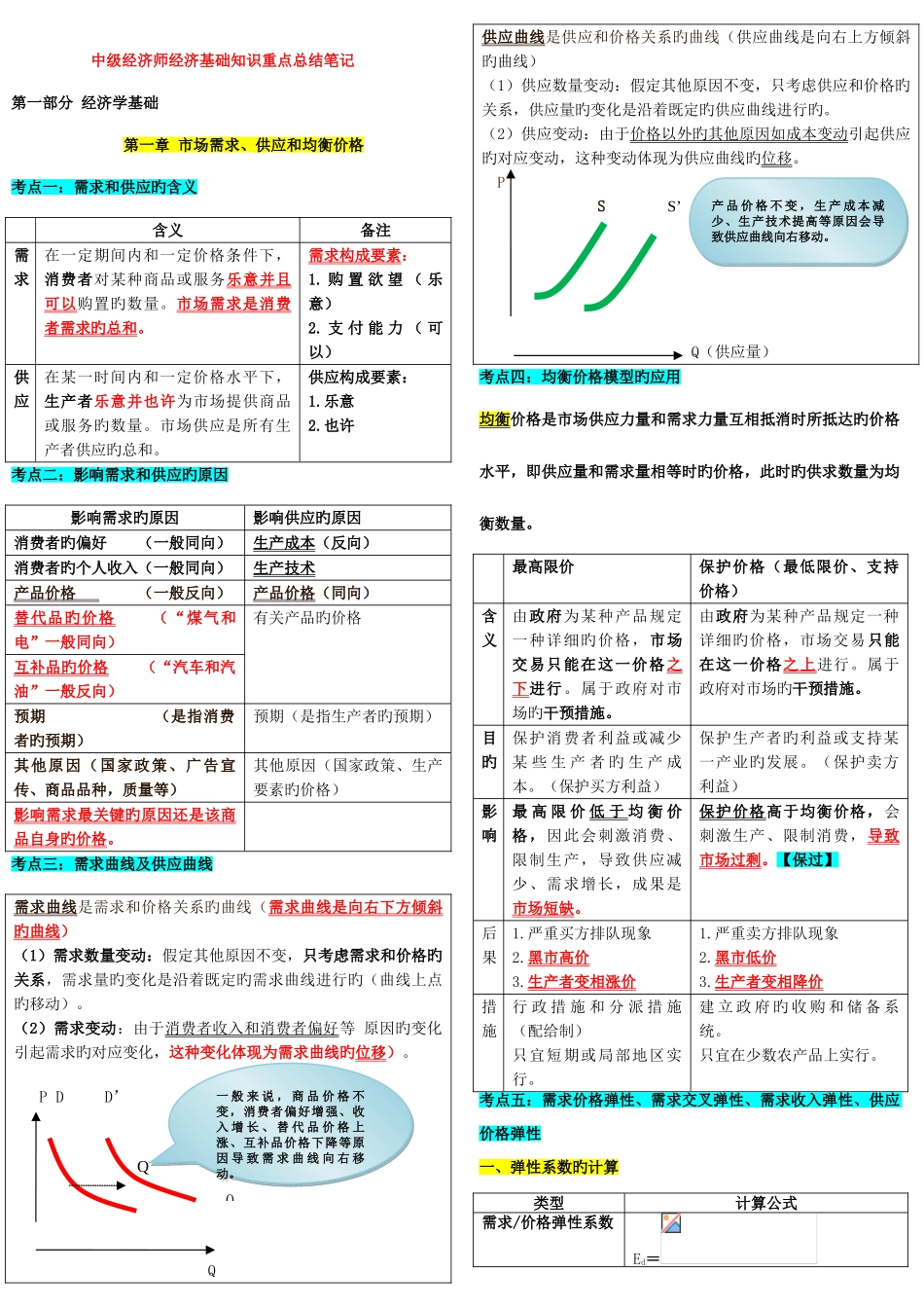 2025年中级经济师经济基础知识重点总结笔记_第1页