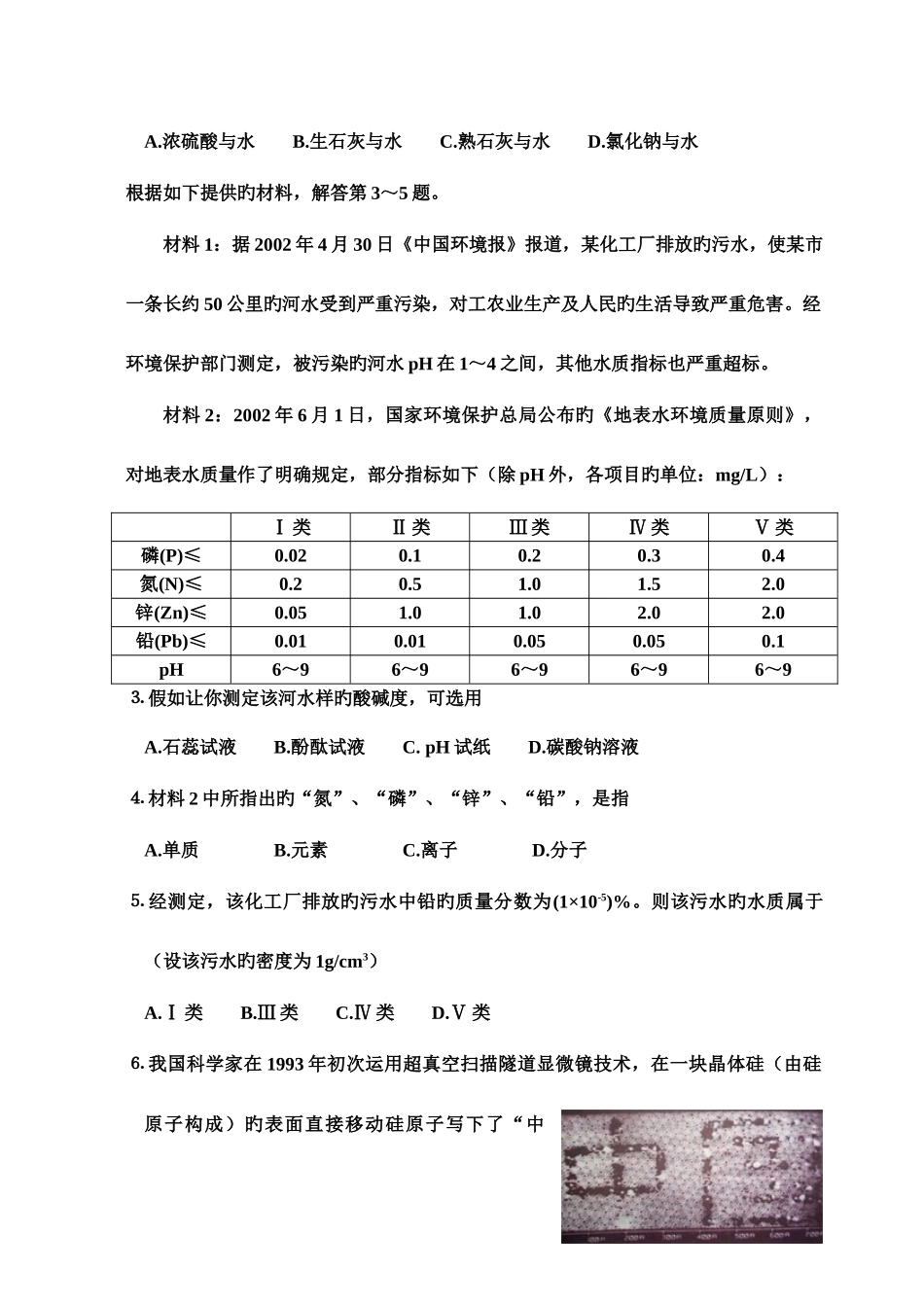 2025年初中学生化学素质和实验能力竞赛试题及答案_第2页
