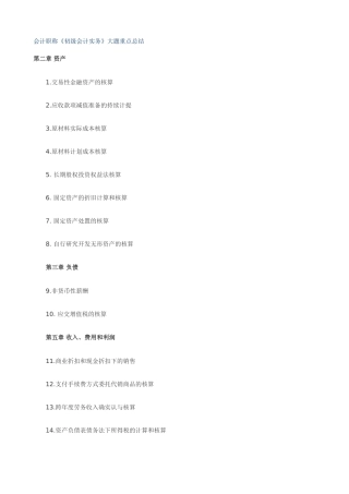2025年会计职称初级会计实务大题重点总结