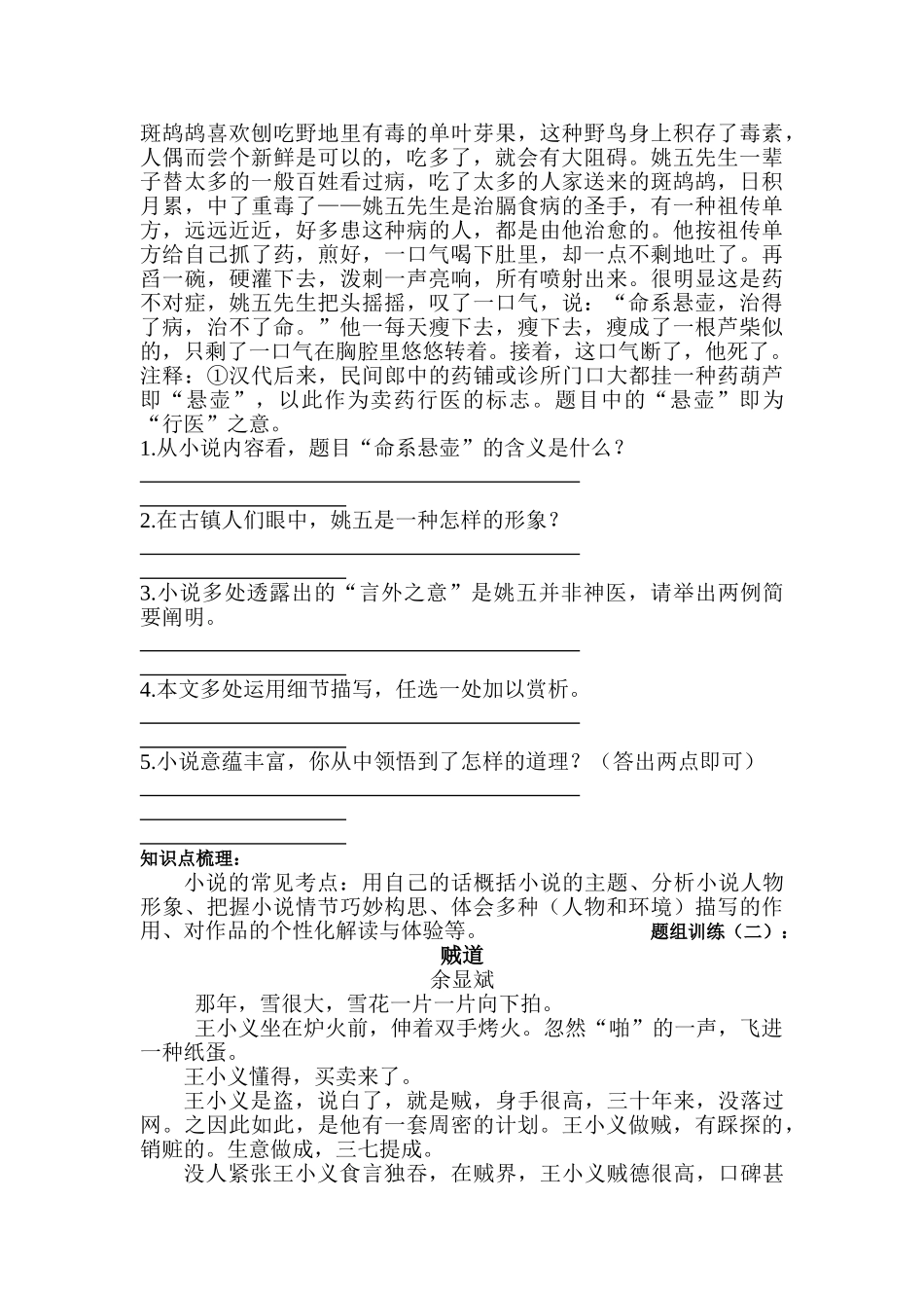 2025年中考语文第一轮考点总复习测试_第2页