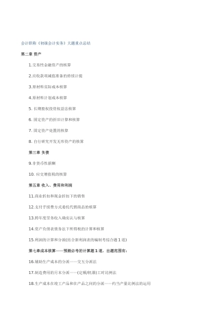2025年会计职称初级会计实务大题重点总结已打印
