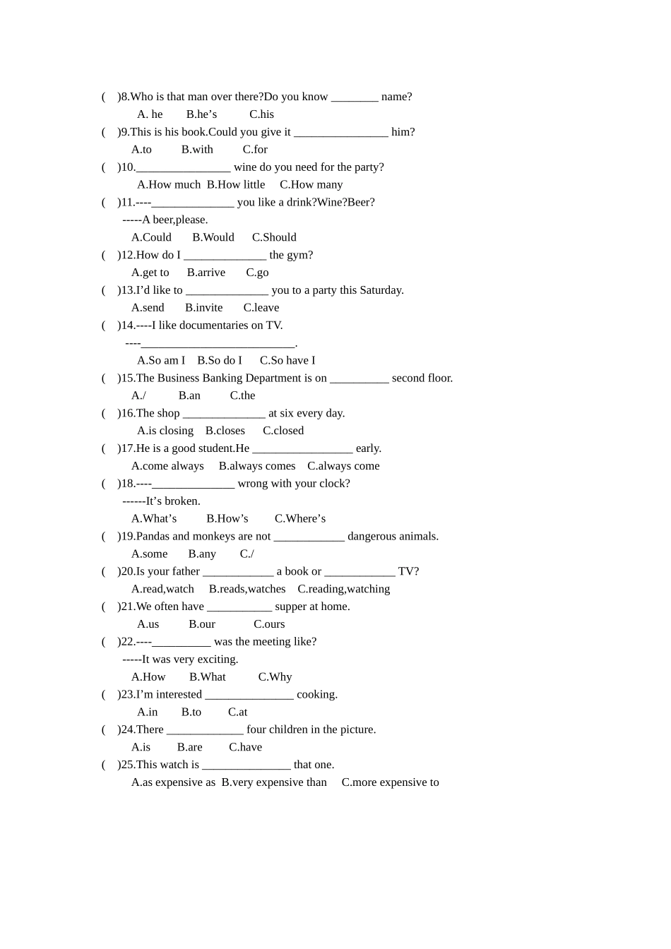 2025年电大开放英语1形考册4参考答案_第2页
