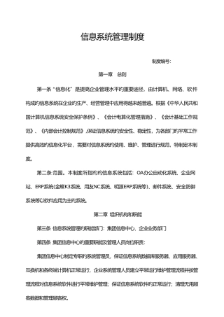 2025年企业信息系统管理制度