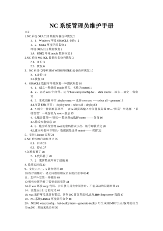 2025年NC系统管理员维护手册范本