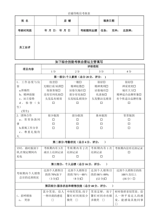 2025年店员考核表
