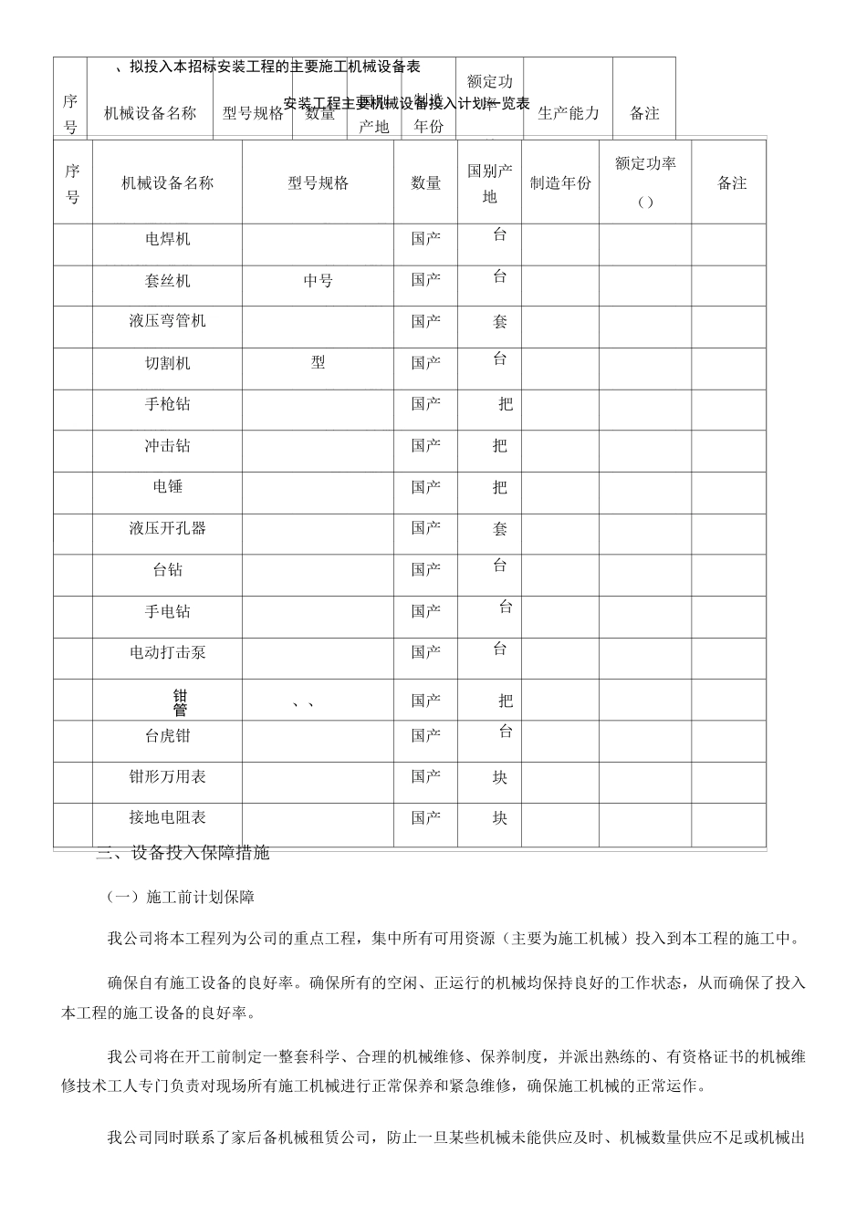 新版资源配备计划方案(模板)_第2页
