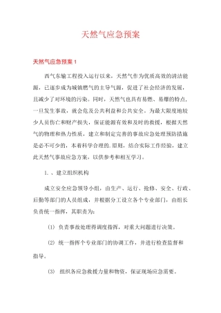 天然气应急预案